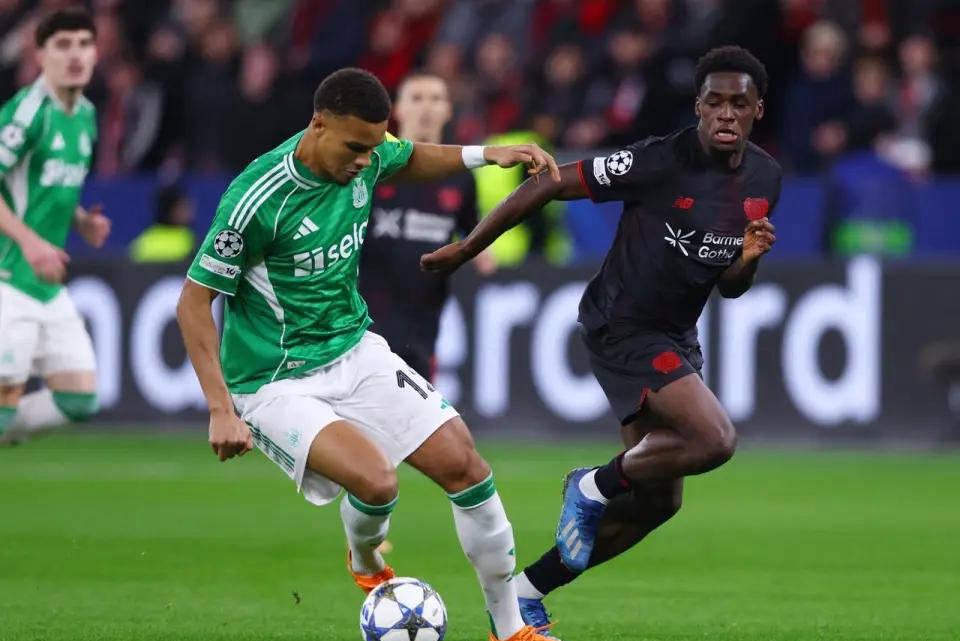 德甲劲旅勒沃库森末分钟绝平英超劲旅纽卡斯尔，格里马尔多关键时刻拯救球队